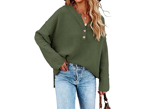 Women’s Oversized V Neck Knit Sweater