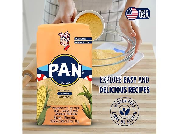 PAN Pre Cooked Yellow Corn Meal 2.2lb 10 Pack