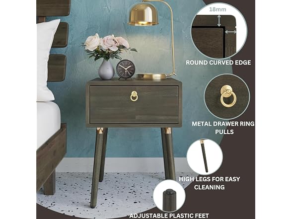 Bme Caden Solid Wood Nightstand