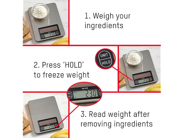 Taylor Light Powered Digital Kitchen Scale