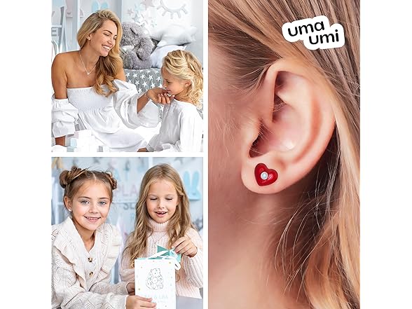 925 Sterling Silver Heart Red Earrings