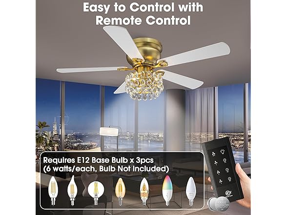 Parrot Uncle F5002 48" Flush Mount Ceiling Fans