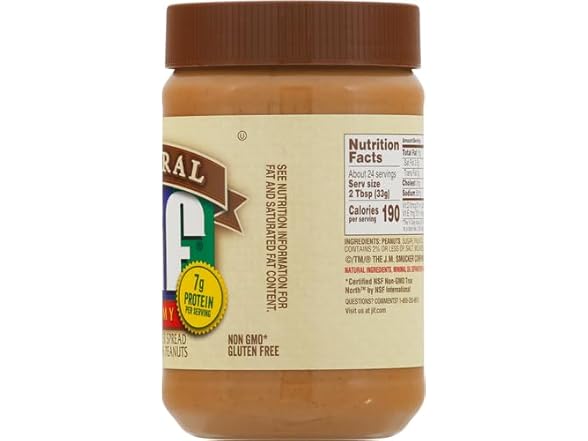 Jif Natural Creamy Peanut Butter Spread, 28 Oz