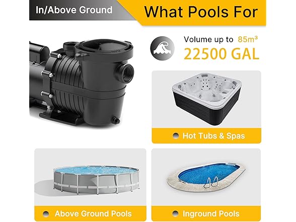 IVY&LANE 1.5hp 115V/230V| J07501E Single-speed Pool Pump