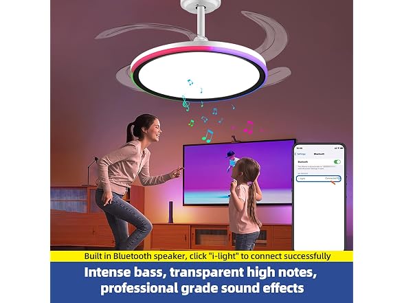 BAYSQUIRREL RGB Ceiling Fan BT Speaker