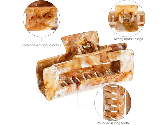 3Pcs Hair Claw Clips for Women, 4.1 Inch