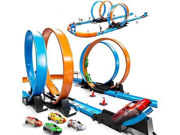 Race Track Set 4 Cars 4 Loops 35-Piece