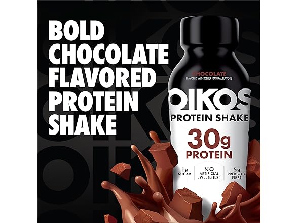 12CT Oikos Protein Shake, Chocolate, 30g High Protein
