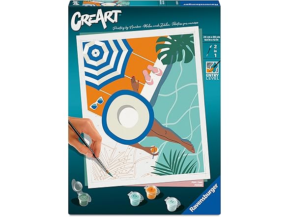Ravensburger Creart Pool Time Paint by Numbers Kit for Adults