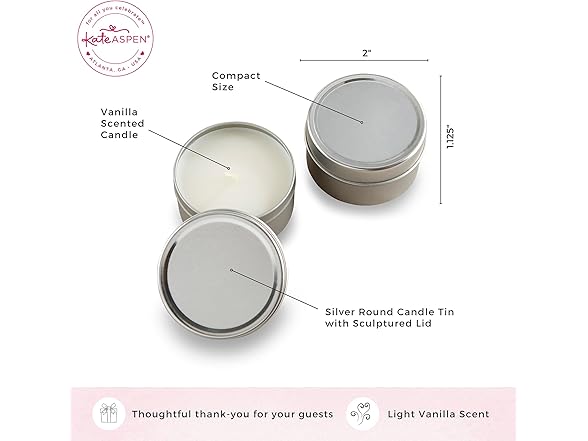 Kate Aspen Travel Size Vanilla Scented C