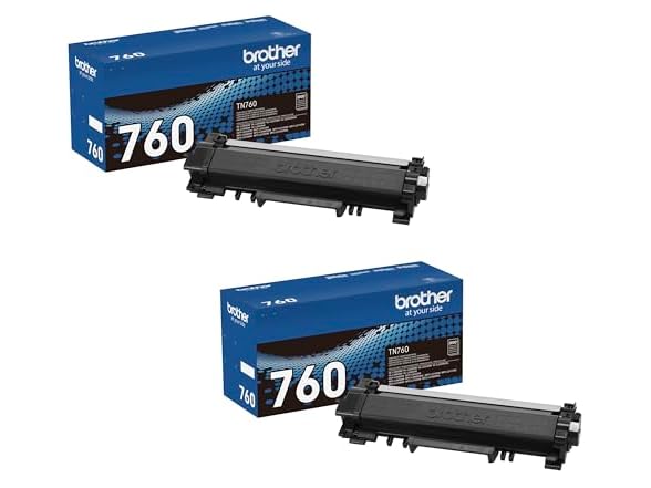 BROTHER TN760-BK-2PK Brother Genuine TN760 2-Pack H