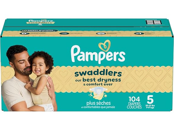 Pampers 37lbs Swaddlers Diapers