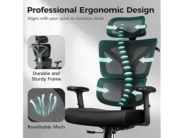 Ergonomic Office Chair High Back Desk Chair with Lumbar Supp (Open Box)