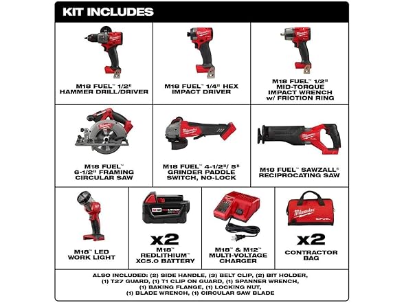 Milwaukee M18 FUEL 18V 7 Tool Brushless Combo Kit