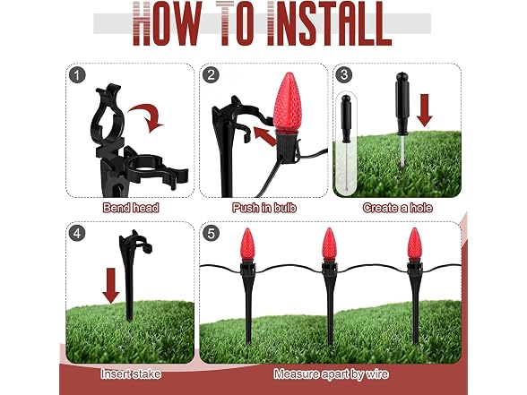 7.5 Inch Christmas Light Stakes, 100 Pcs