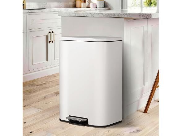 13.2 Gallon / 50 LTrash Can, Stainless Steel Step-on Garbage Can
