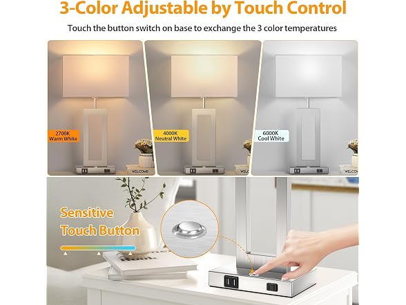 Kondras 22’’ Touch Control Table Lamps Set of 2