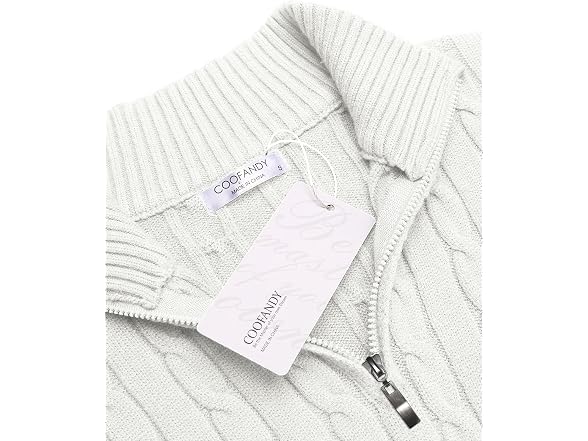 Coofandy Men (XXL) Half Zip Sweater Slim Pullover