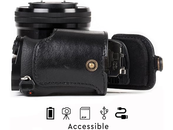 MegaGear Ever Ready Genuine Leather Camera Case and Strap