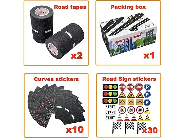 PLYKY  Deluxe Road Tape Play Set