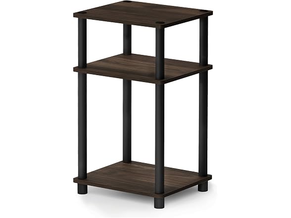 Furinno JUST Side Table 3-Tier Walnut