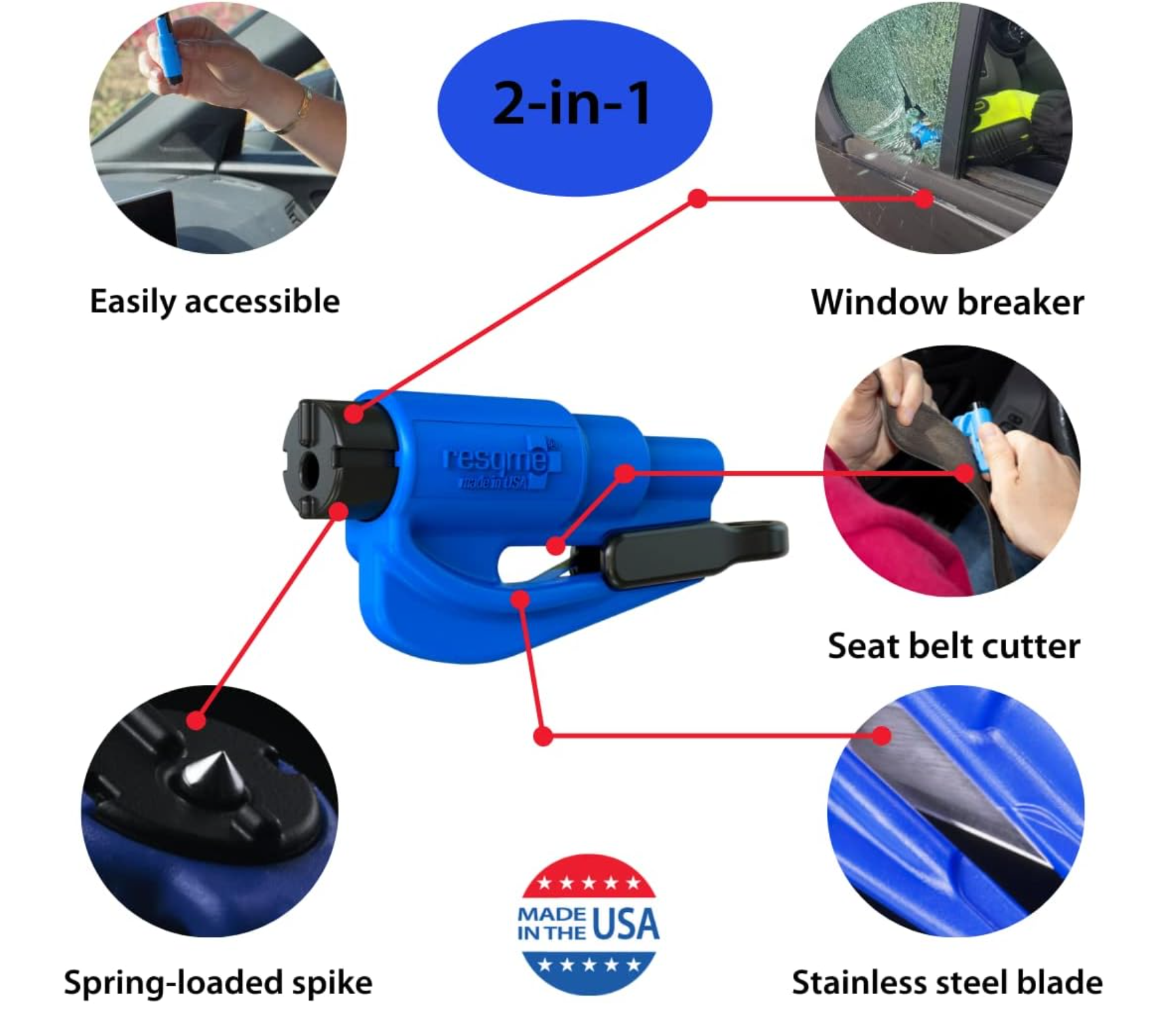 (4-Pack) resqme Keychain Car Escape Tool - Gallery 12