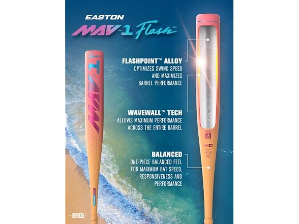 Easton | 2026 | MAV1 Flash Baseball Bat | BBCOR | -3 Drop