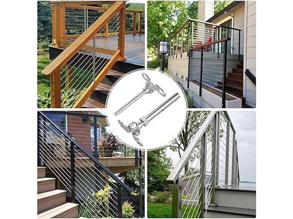 Cable Railing Kit 1/8" Swage Toggle Turnbuckle Hardware