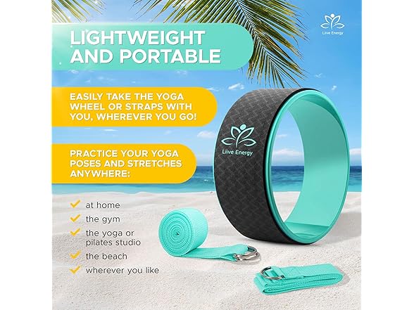 Yoga Back Roller Wheel & Straps Set