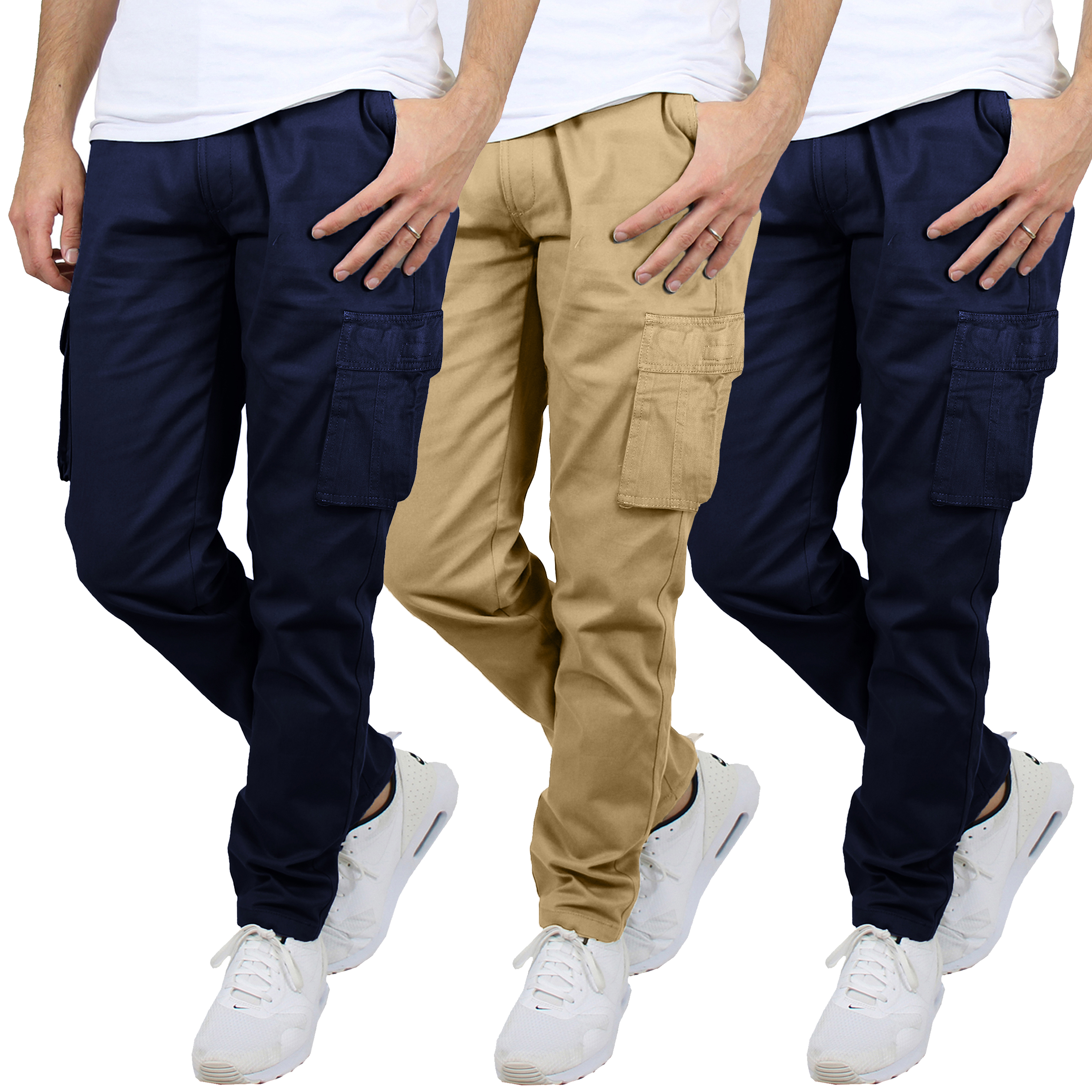3Pk Mens Flex Stretch Cargo Pants (31" Inseam) - Gallery 7