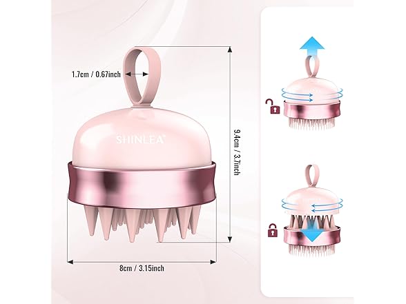 SHINLEA 2 in 1 Scalp Massager Shampoo Br