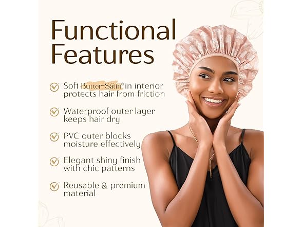 Yanibest Shower Cap for Women