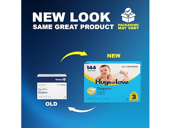 Dynarex Dynarex Hugs-of-Love Diapers Size 3 (16-