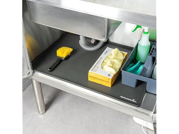 Restaurantware 31 x 22 in Black Silicone Under Sink Mat, 1 Count