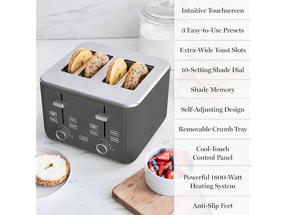 Martha Stewart 4-Slice Toaster Caviar Gray