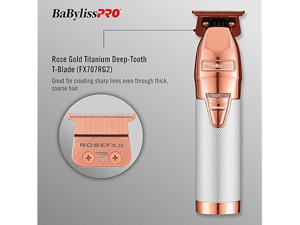 BaByliss PRO LithiumFX+ Ergonomic T-Blade Cordless Hair Trimmer – Gray FX773NGY