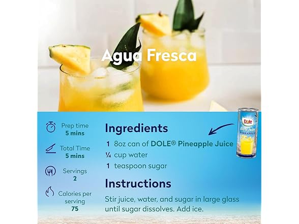 24PK Dole 100% Pineapple Juice, No Added Sugar
