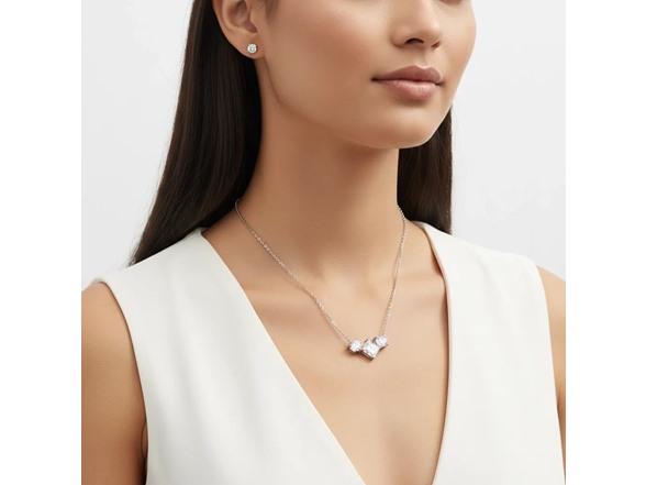 Moissanite Diamond Trio Necklace