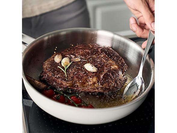 ZWILLING Pure 9.5-inch Stainless Steel Fry Pan, Ivory