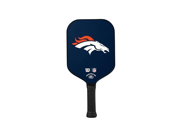 Wilson NFL Collection Fierce Team Pickleball Paddle - Grip Size 2-4 1/4", Denver Broncos