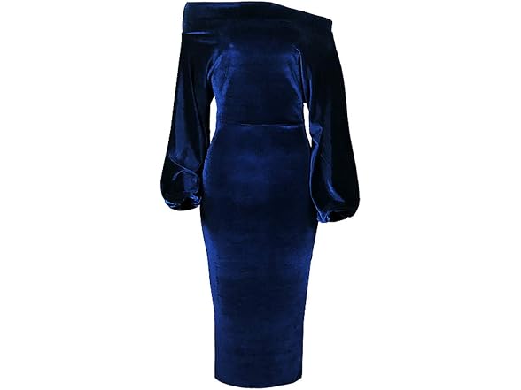 Salimdy Women (M) One Off Shoulder Midi Long Dress
