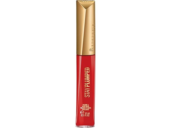 Rimmel Stay Plumped Lip Gloss, 500 Saucy, Pack of 1