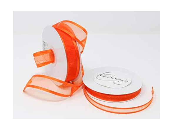 Orange Organza Ribbon with Satin Edge-25