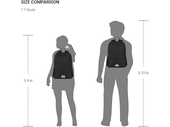 SwissGear Intro Laptop Backpack, Black, 17.5”x12”x6”