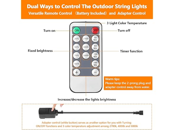 Lakumu 2-Pack 3-Color LED Outdoor Light