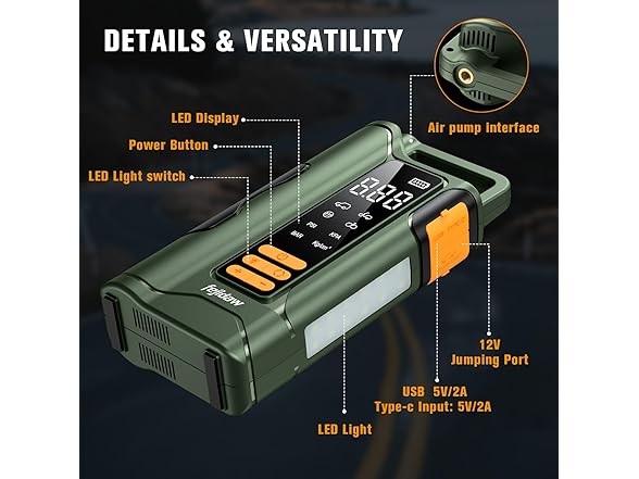 fejidaw Car Jump Starter Power Pack - Gallery 6
