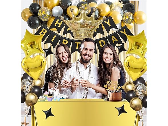 JiaYJinX Black and Gold Birthday Party 