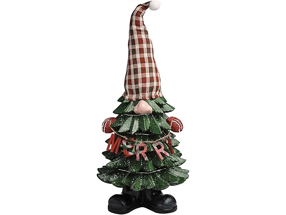 Alpine Corporation 28" Christmas Tree Merry Gnome Statue