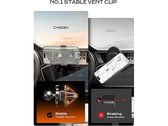 CHGeek 15W Wireless Charging Car Phone Holder Mount