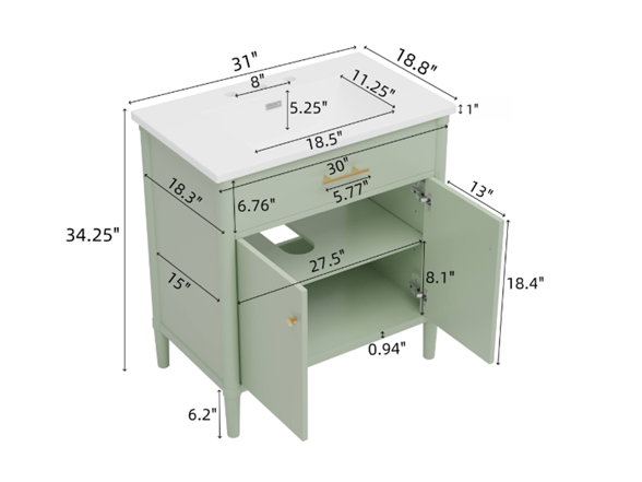 Christopher Knight Home - Emery 31" Vanity